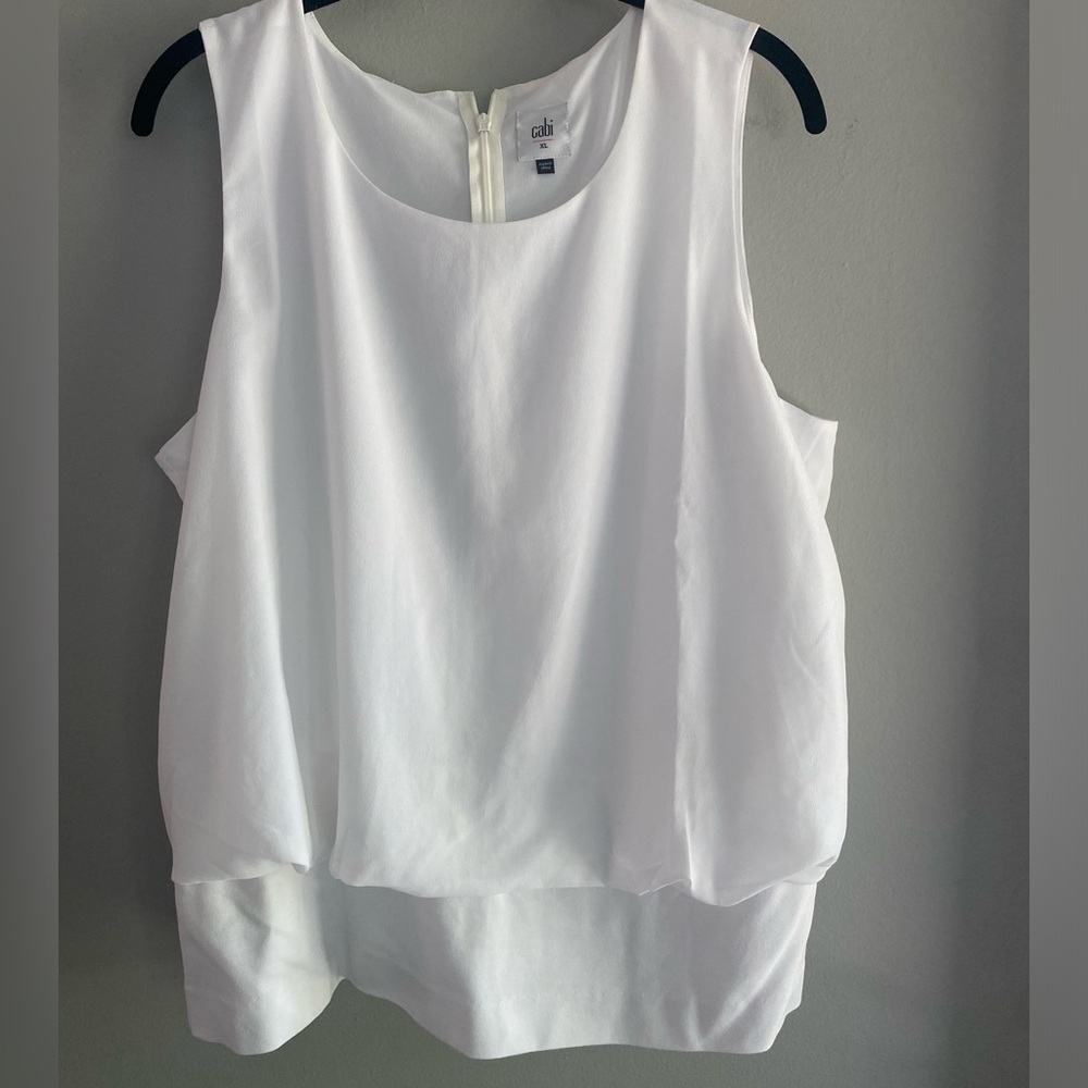 CAbi - white flowy tank top size XL